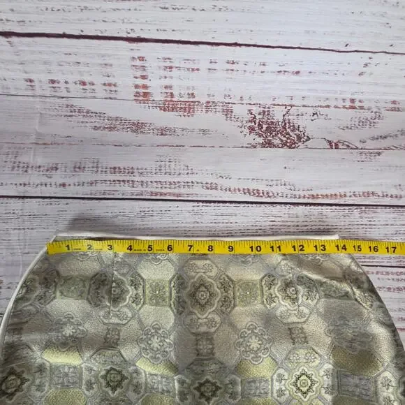 Vintage Carlisle Silk Jaquard Skirt 6 Gold Metallic Color Glam Lux Quiet Money - Picture 9 of 12